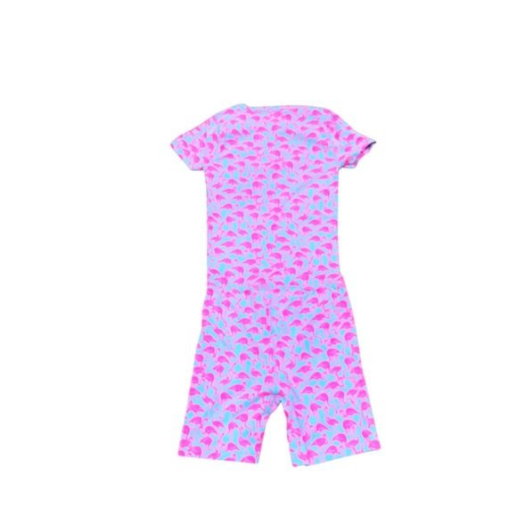 Nwot Crewcuts 2 piece 100% cotton pajama set pink flamingo print blue size 14 - Picture 3 of 5